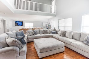 Living room with Queen sleeper sofa