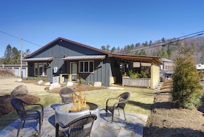 Grassy Yard with Firepit and seating.