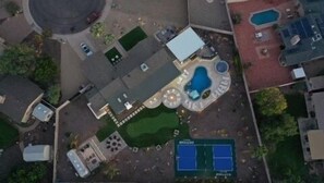 Aerial view of the home