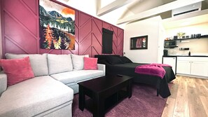 Queen and couch bed
