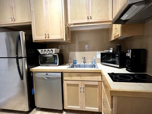 Fully equipped kitchen at Marfa House Los Cuates