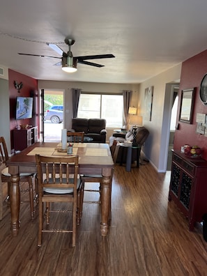 dining room and living room