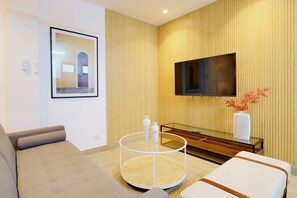Living room with smart tv