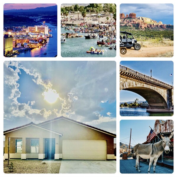 Close to casinos, Donkey Town, Lake Havasu, the Colorado river and London Bridge