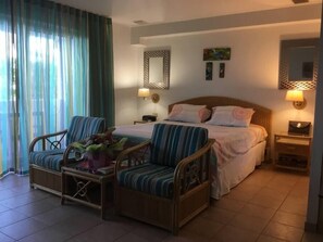 This beautifully appointed 1-bedroom condo in the heart of Maho Beach sleeps up to four guests comfortably, with a queen bed and a sleeper sofa—perfect for families or couples traveling together.