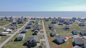 Aerial view to the beach