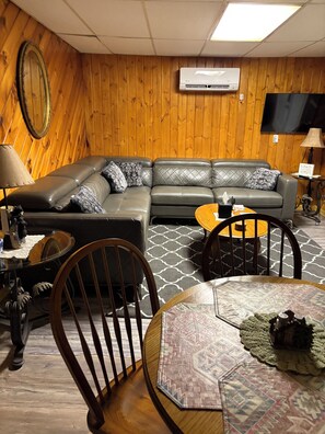 View from the kitchen toward the living room area.