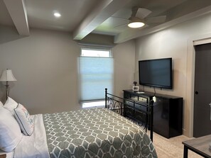 Full closet, dresser and top down/bottom up shades for privacy and light