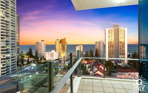 Enjoy the sunsets just right in this balcony