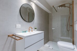 Beautiful bathroom with walk-in shower
