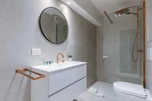 Beautiful bathroom with walk-in shower