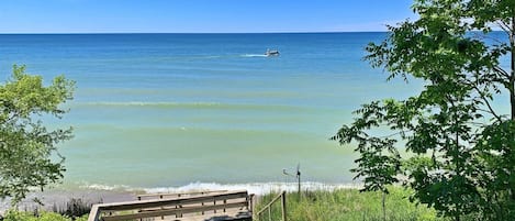 Amazing view of Lake Michigan from Douglas Beach Cottage summer 2020