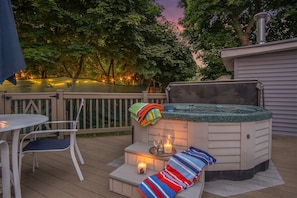 Enjoy the hot tub at the end of a day exploring around town