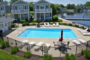 Association swimming pool overlooking the harbor