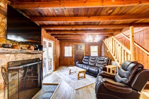 Living Room | Wood-Burning Fireplace