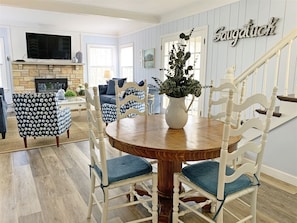 Living room space has seating for everyone to spend time together