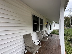 The front porch of the cottage. 