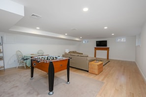 Spacious Recreation Room in the lower level - 85 Cockle Drive South Chatham Cape Cod - Ides of Marsh - New England Vacation Rentals
