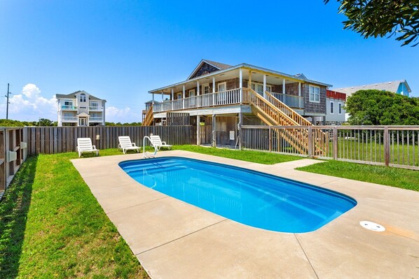 Enjoy the benefits of being close to the beautiful, unspoiled beaches of the Cape Hatteras National Seashore before taking a dip in your own Private Pool and relaxing out on the porch for your ultimate Outer Banks vacation relaxation.