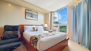 Ample closet space curtained off for you & Diamond Head crater view!