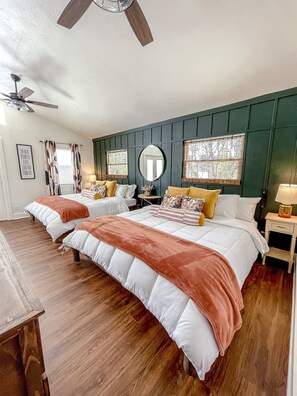 Second floor bedroom with two king size beds
