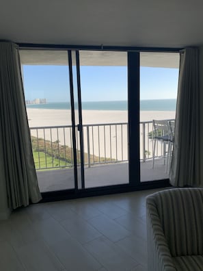 Direct access to balcony overlooking beautiful beach