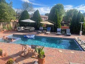 Take naps under the umbrellas, enjoy snacks and appetizers by the fire pit.