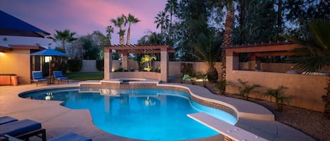 Swimming is delightful at twilight