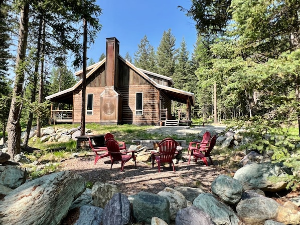 Cabin views from the outdoor fire pit