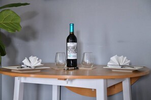 Enjoy a bottle of wine on us!