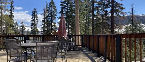 Enjoy large deck with seating and a view!