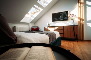 cozy bedroom with a TV