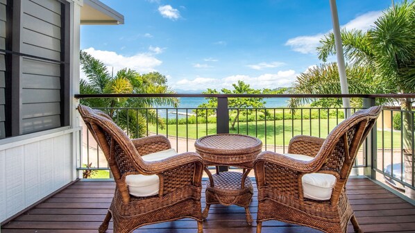 Balcony with sea views