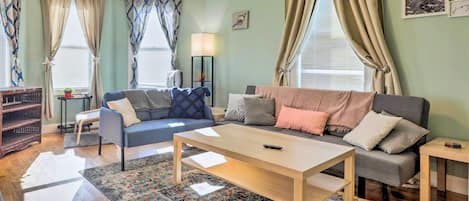 Providence Vacation Rental | 2BR | 1BA | 1,200 Sq Ft | 2 Steps Required