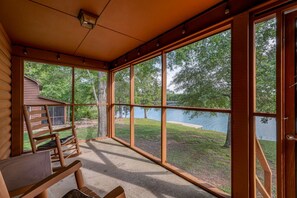 Screened-in back porch