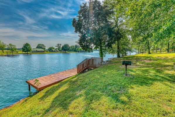 Small private dock and grill