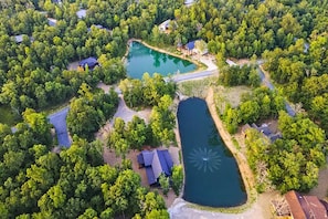 Escape to a tranquil lakeside getaway where the lush greenery of the woods meets the calm waters right at your doorstep.