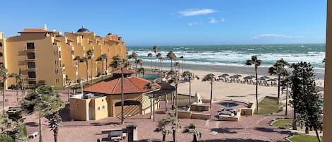 Beautiful view of ocean and grounds from our patio!