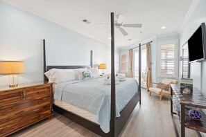 Main Bedroom with king bed and TV