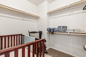 Closet with Nursery and Extra bedding