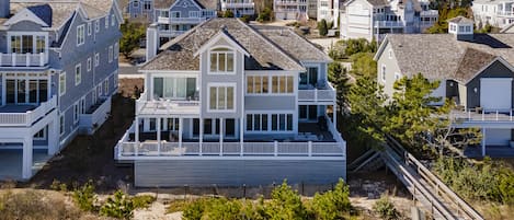 Preserve ocean front house next to walkway to the beach