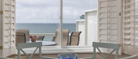 Enjoy the ocean views from the dining room table.