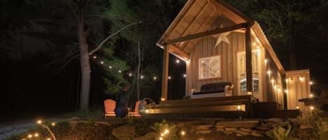 Private Cabin nestled in the woods.  Lake view in the distance.