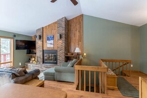 wood burning fireplace
