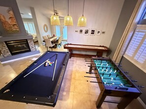 After dinner, the real competition begins. Call your shot on the pool table or challenge the kids to a foosball rematch