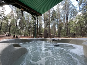 We have a professionally cleaned hot tub for you to enjoy. 