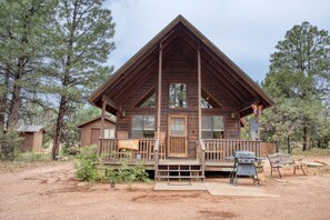 The large front porch is a great spot to enjoy your morning coffee.