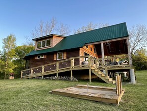 Wheelchair access ramp is available.  Competition style horseshoe pits for fun.