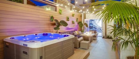 Immerse yourself in rejuvenating relaxation with your own private hot tub