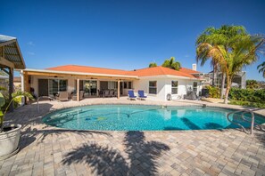 Rear covered porch & pool